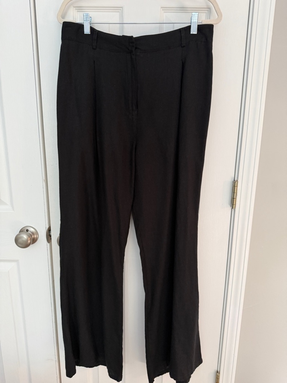 Anthropologie Black Straight-Leg Trousers